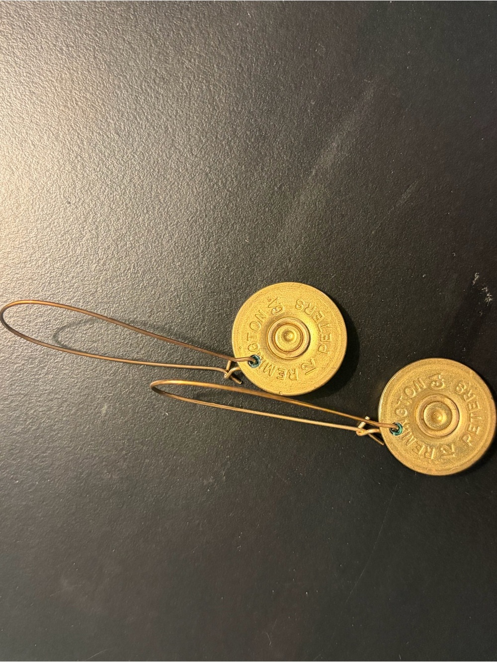 Brass Bullet Casing Drop Earrings - Gold